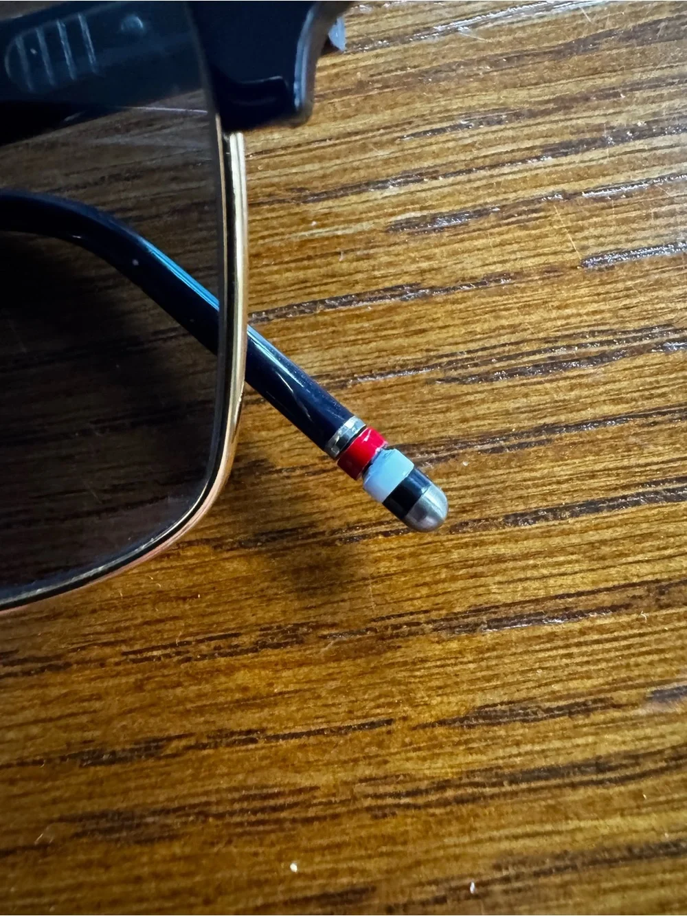 Thom Browne Black and Gold Clubmaster Sunglasses